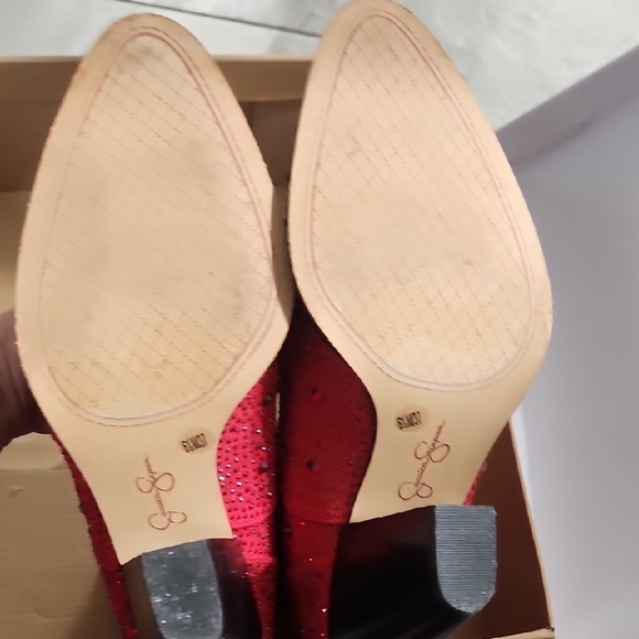 Jessica Simpson Red Embellished Women's Boots Size 6.5 - Picture 8 of 8